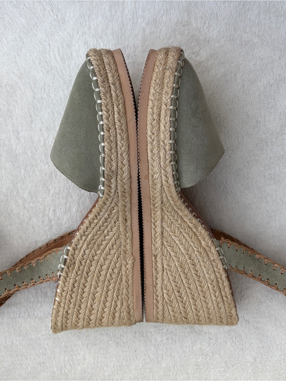 Crown Vintage Olive Green Espadrille Ankle-Strap Wedge - Picture 3 of 7